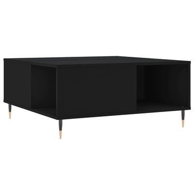 vidaXL Kavos staliukas, juodos spalvos, 80x80x36,5cm, apdirbta mediena