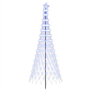 vidaXL LED Kalėdų medis EKENAS 250 cm 290 LED Mėlyna Geležis Juoda