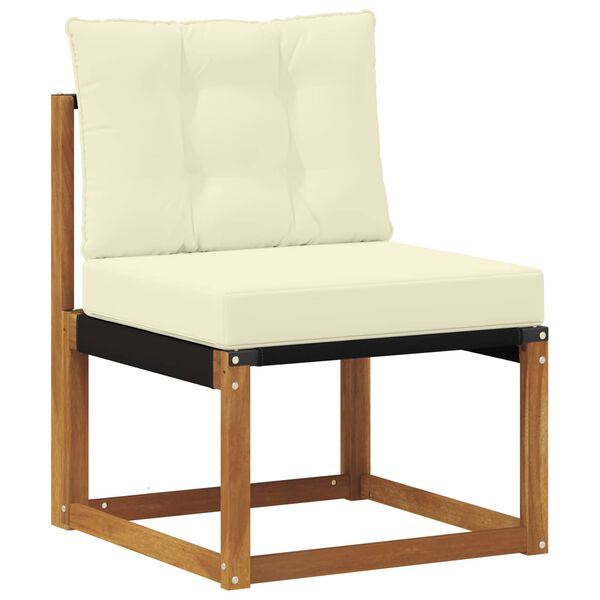 vidaXL Lauko sofos komplektas su pagalve 9 pcs Natūralus ir grietinėlė