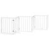 vidaXL Varteliai šunims su durimis, 9 segmentai, balti, 450cm, tuopa