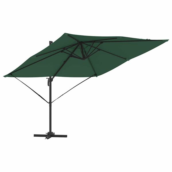 vidaXL Roma Parasol Žalia 286 x 285 x 265 cm Poliesteris ir aliuminis