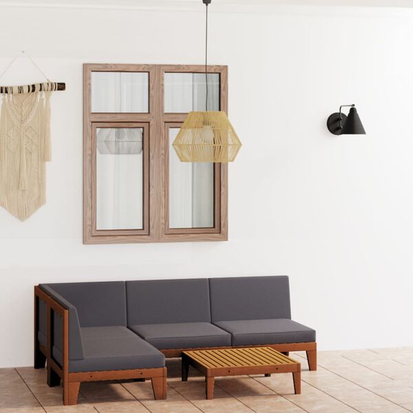 vidaXL Sodo komplektas su pagalvėlėmis, 5 dalių, akacijos masyvas