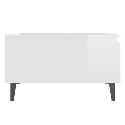 vidaXL Kavos staliukas, baltos spalvos, 90x60x35cm, MDP, blizgus