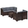 vidaXL 5-vietė sodo sofa su pagalvėlėmis Rataninio i&scaron;vaizdos PP Ruda