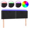 vidaXL Galvūgalis su LED, juodos spalvos, 144x5x78/88cm, aksomas