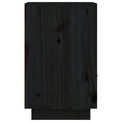 vidaXL Naktinė spintelė, juoda, 40x34x55cm, pušies medienos masyvas