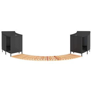 vidaXL Kubilo rėmas, juodos spalvos, poliratanas ir akacijos masyvas