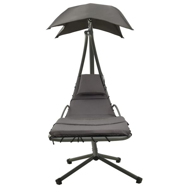 vidaXL Supama sodo kėdė, pilkos spalvos, 190x90x200cm, audinys