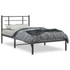 vidaXL Metalinis lovos rėmas su galvūgaliu, juodos spalvos, 107x203cm