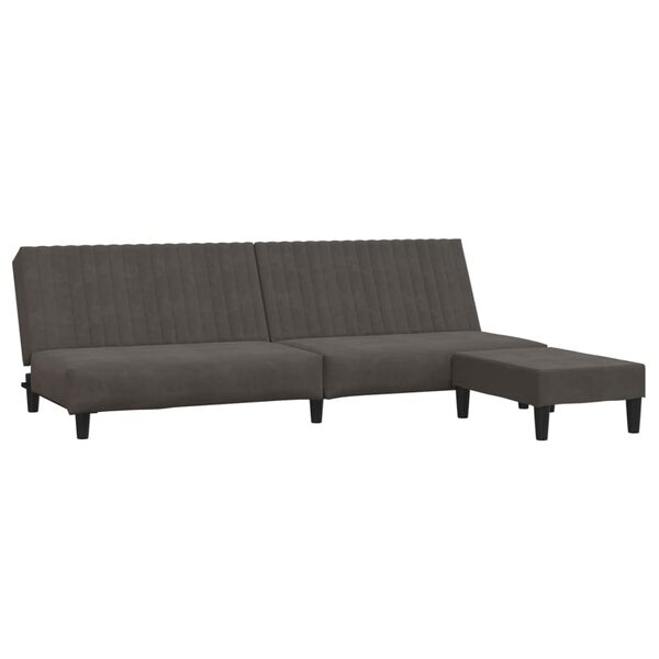 vidaXL Dvivietė sofa-lova su pakoja, tamsiai pilkos spalvos, aksomas