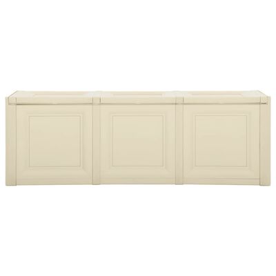 vidaXL Dėžė pagalvėlėms, angoros baltos spalvos, 125x40x42cm, 130l