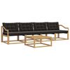 vidaXL Lauko sofos komplektas 5 pcs Balta ir juoda 79 x 79 x 37 cm