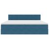 vidaXL Saugos lova su čiužiniu Tamsiai mėlyna 200 x 200 cm Aksomas