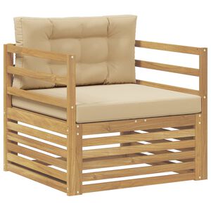 vidaXL Lauko sofa Balta ir kreminė