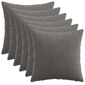 vidaXL Pagalvėlės užvalkalas 6 pcs HEERLEN Tamsiai pilka 30 x 30 cm