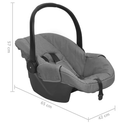 vidaXL Automobilinė kėdutė kūdikiams, pilkos spalvos, 42x65x57cm