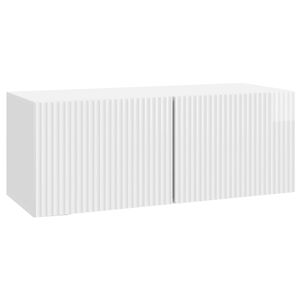 vidaXL Sieninė TV spintelė 78,5 x 31 x 30 cm Itin blizgi balta