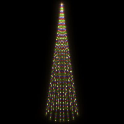 vidaXL Kalėdų eglutė ant vėliavos stiebo, 800cm, 1134 spalvotos LED