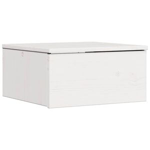 vidaXL Naktinis staliukas Balta 37 x 35 x 18,5 cm Pu&scaron;ies masyvas