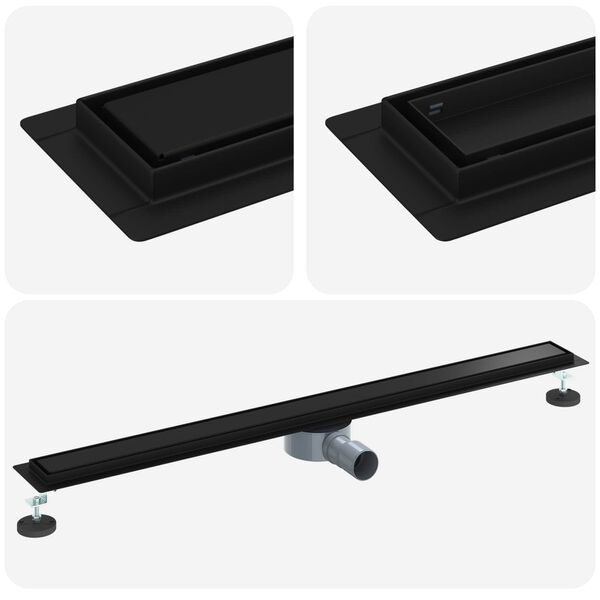 vidaXL Du&scaron;o nuotekų 2-in-1 su 360&deg; sifonu Juoda 100 cm