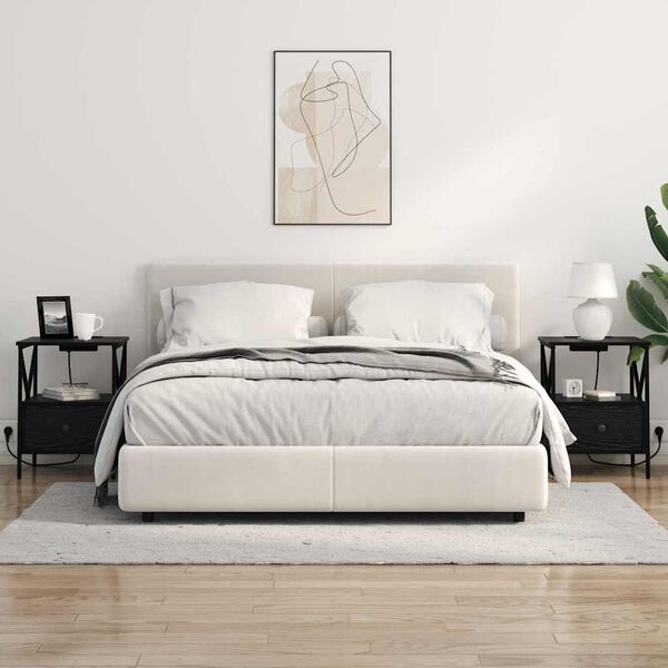 vidaXL Šalia lovos spintelė Juodas ąžuolas 41,5 x 40,5 x 55 cm