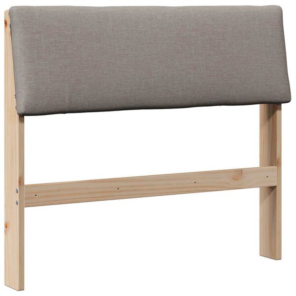 vidaXL Apmu&scaron;ta lovos galvūgalis Taupe 100 cm Kietos pu&scaron;ies mediena