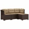 vidaXL 4 Vietų Sodo Sofa su Pagalvėlėmis Ratanų Imitacija PP Ruda