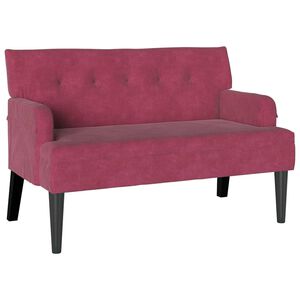 vidaXL Česterfildo suolas Vyno raudona 112 x 65,5 x 75 cm Aksomas