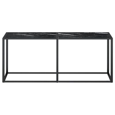 vidaXL Konsolinis staliukas, juodo marmuro, 180x35x75,5cm, stiklas