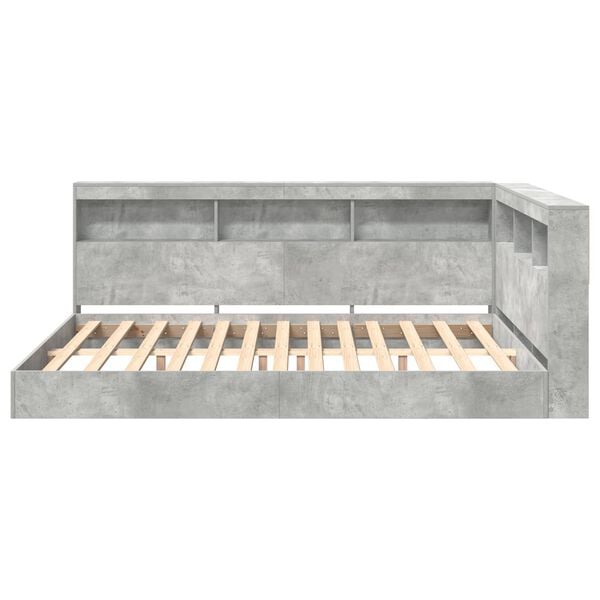 vidaXL Knygų spinta lova Betono pilka 140 x 200 cm Apdirbta mediena