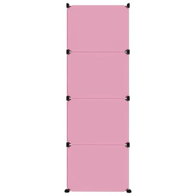 vidaXL Lentyna su 12 kubo formos skyrių vaikams, rožinės spalvos, PP