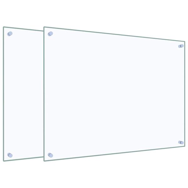 vidaXL Virtuvės sienelės, 2vnt., skaidrios, 80x60cm, grūdintas stiklas