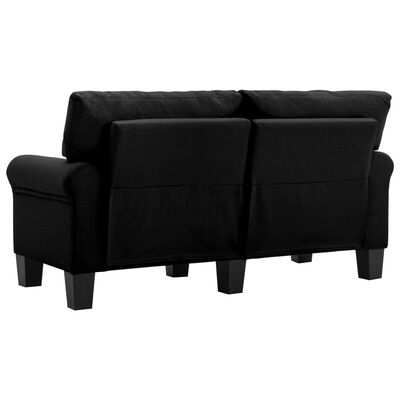 vidaXL Dvivietė sofa, juodos spalvos, audinys