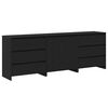 vidaXL Kabalas su stalčių 3 pcs Juoda 70 x 41 x 75 cm Apdirbta mediena