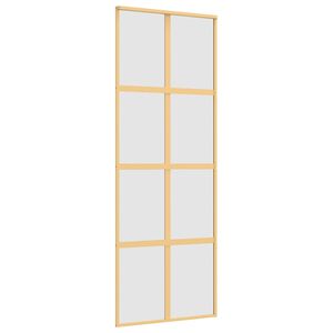 vidaXL Stumdomos durys, auksinės, 76x205cm, ESG stiklas ir aliuminis