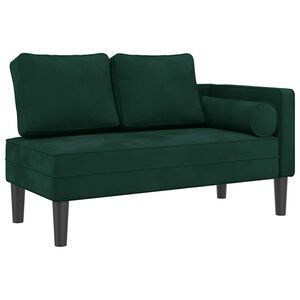 vidaXL Poilsio sofa su pagalvėlėmis, tamsiai žalios spalvos, aksomas