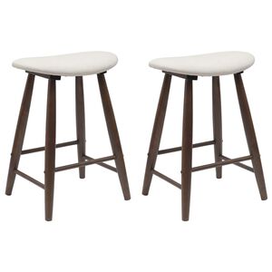 vidaXL Valgomojo kėdės 2 pcs &Scaron;viesiai rudas 46 x 37 x 63 cm