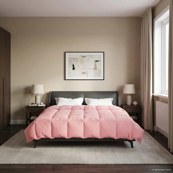 vidaXL Pilna metų antklodė Tik&scaron;tas Rožinė 200 x 240 cm Mikropluo&scaron;tas