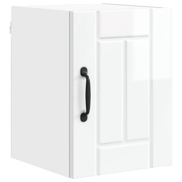 vidaXL Virtuvės spintelė Auk&scaron;tai blizganti balta 30 x 31 x 40 cm