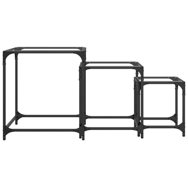 vidaXL Sustumiami kavos staliukai, 3vnt., plienas