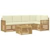 vidaXL Lauko sofos komplektas 6 pcs Balta ir kreminė 59 x 59 x 37 cm