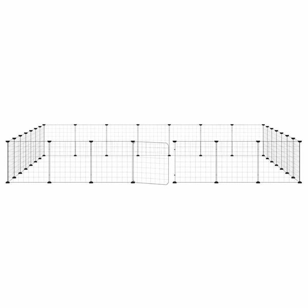 vidaXL Augintinių narvas, 28 segmentai, juodas, 35x35cm, plienas