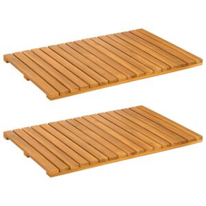vidaXL Badematte Paprastas Ruda 60 x 40 cm Kietos akacijos mediena