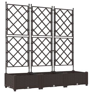 vidaXL Sodo vazonas 3 pcs Ruda 120 x 40 x 125,5 cm Plastmasė
