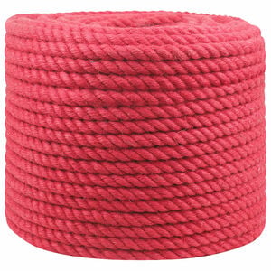 vidaXL Džiuto virvė 10 mm Raudona 100% Tossa jutas