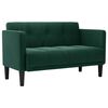vidaXL Dvivietė sofa, tamsiai žalia, 111 cm, aksomas