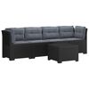 vidaXL 4 vietų sodo sofa su pagalvėmis pintinės i&scaron;vaizdos PP Antracito