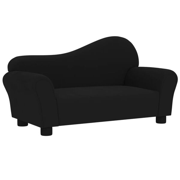 vidaXL Vaiki&scaron;ka sofa, juodos spalvos, aksomas