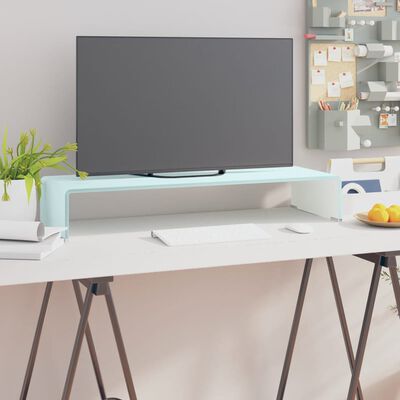 vidaXL TV stovas/monitoriaus pakyla, žalias, 80x30x13cm, stiklas