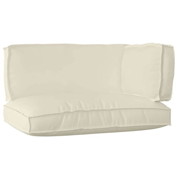 vidaXL Pallet pagalvių rinkinys 3 pcs Kreminė Oksfordo audinys